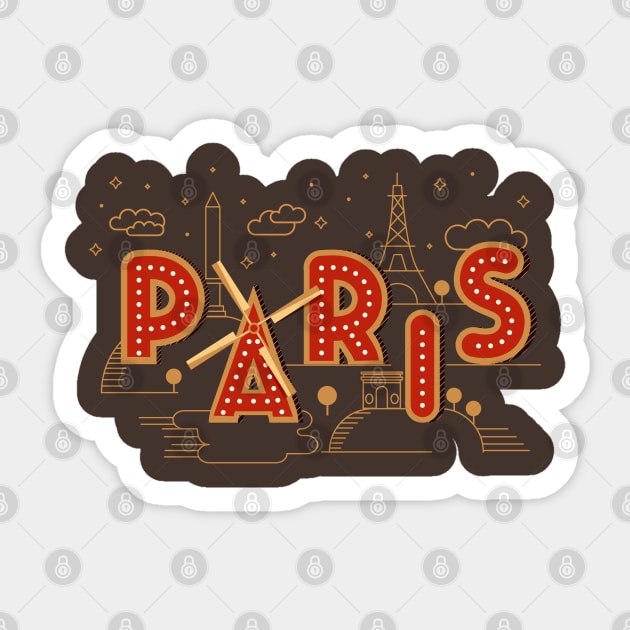 Paris Sticker by Mako Design 